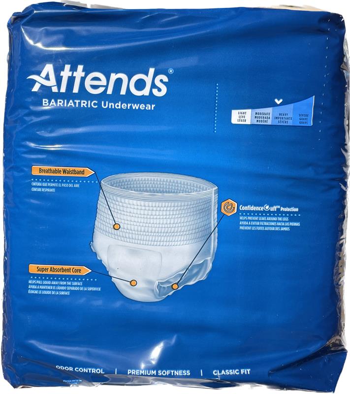 Attends Bariatric Underwear 2XL 12 count