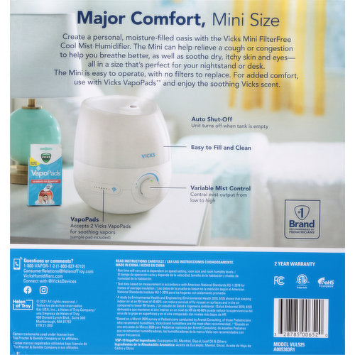 Humidifier Diffuser Night-Light S 2.3 Liter Capacity