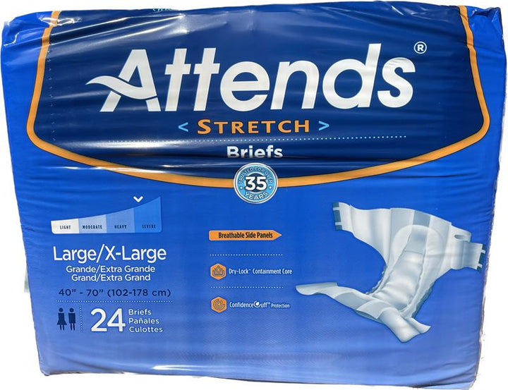 Attends Stretch Briefs Large/X-Large 24 count