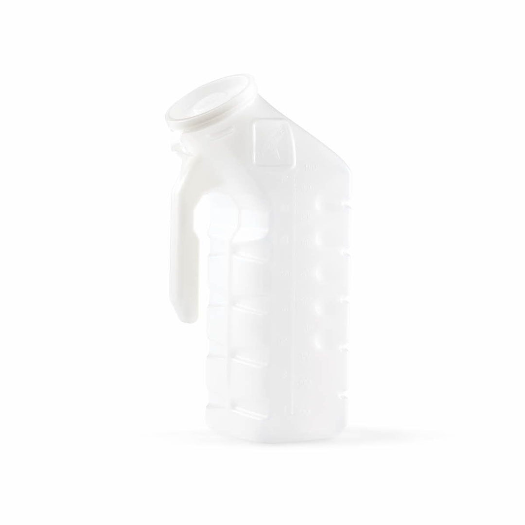 Male Urinal with Lid Translucent Plastic Single User