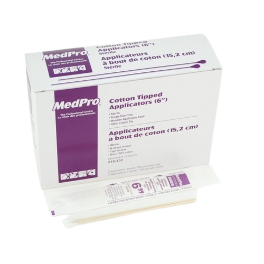 Cotton Tip Applicators 6" Sterile 2s (100/box)