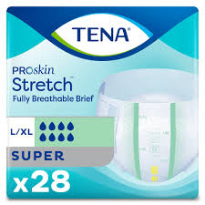 TENA Stretch Super Briefs, Incontinence, Disposable, Heavy Absorbency, Large/ XL, 28 Count, 28 Packs, 28 Total
