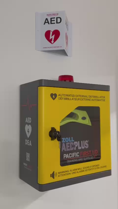 Yellow AED Metal Wall Cabinet with Alarm