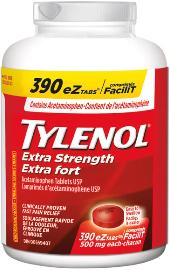 Tylenol 500mg (Acetaminophen) 390 Tablets
