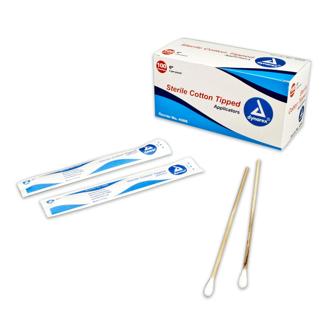 Cotton Tip Applicators 6" Sterile 1s (100/box)