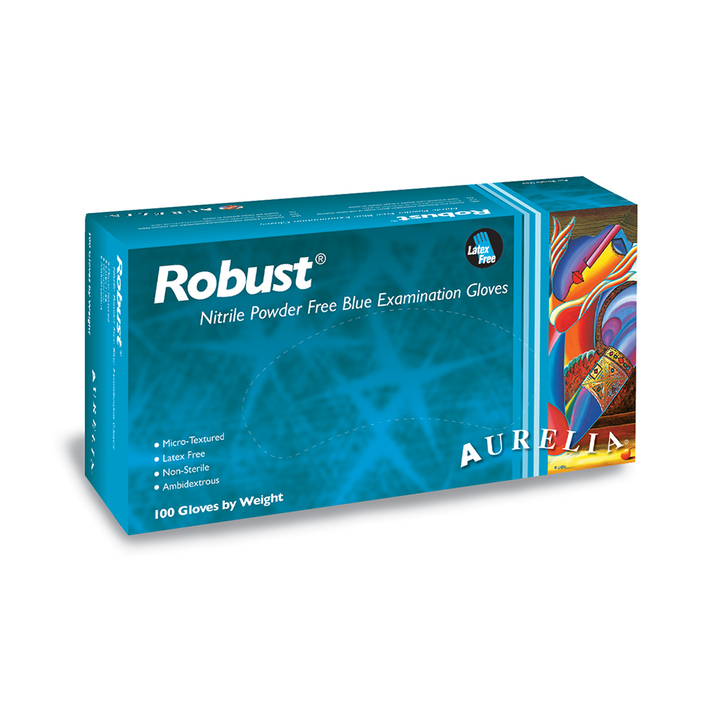 Aurelia Premium Nitrile ROBUST Blue Gloves 6.0 mil