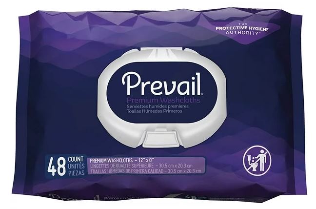 Prevail Adult Premium Washcloths for Sensitive skin, 48 count