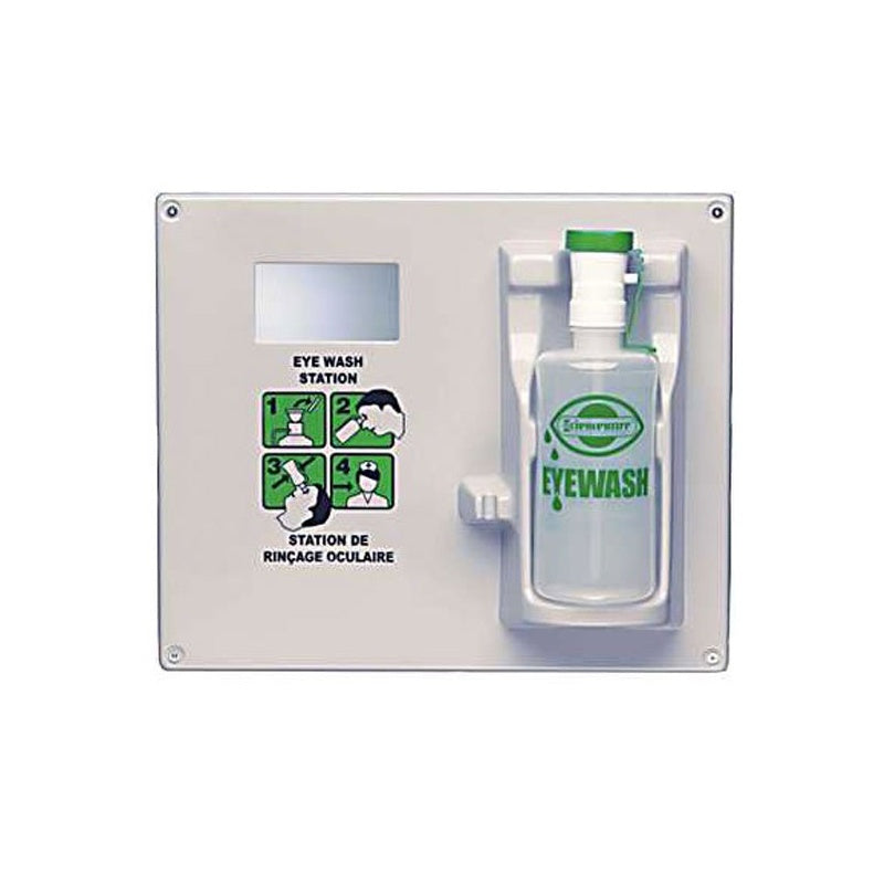 Eye Wash Station Wall Plaque with 1 Empty Eye Wash Bottle