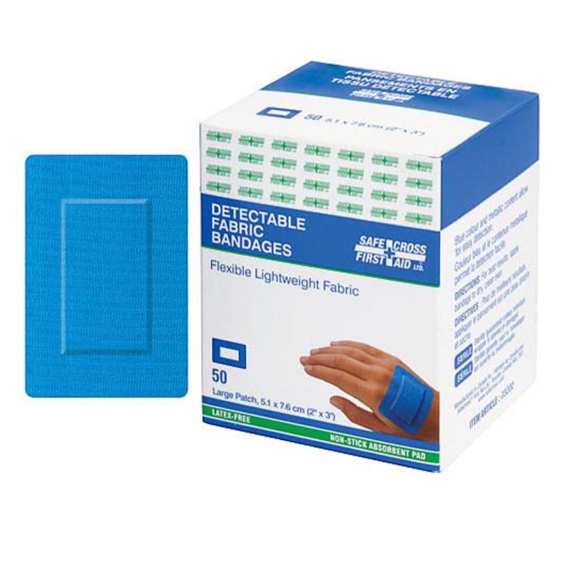 Fabric Detectable Large Patch Bandage - 50/Box
