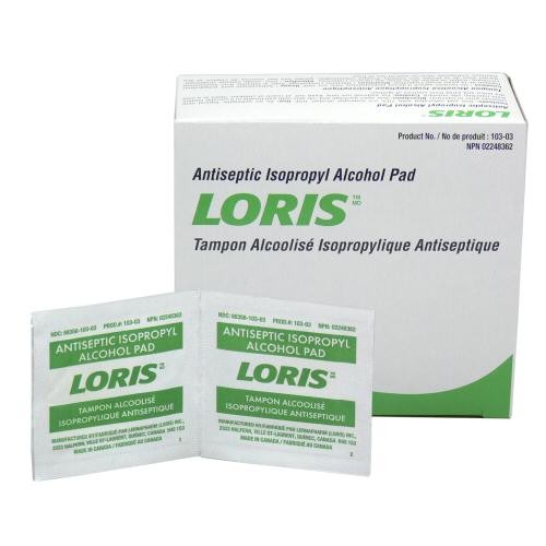 Antiseptic Isopropyl "LORIS" Alcohol Pads (200/box)