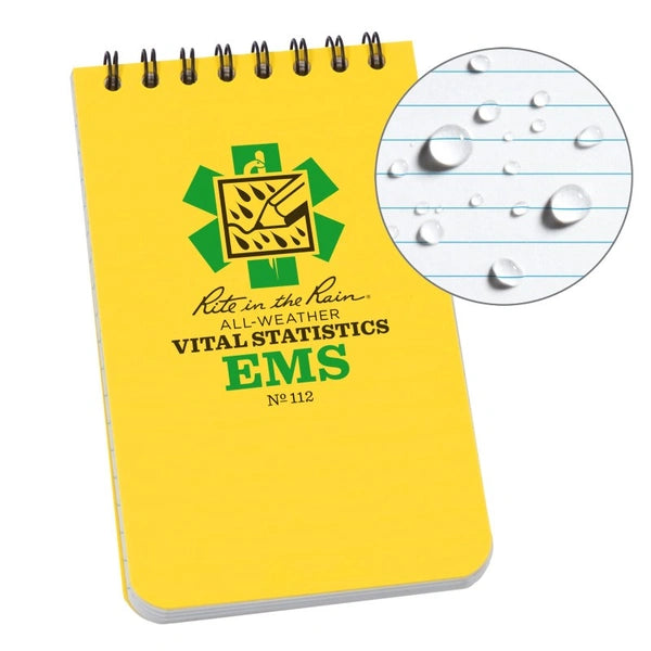 Rite in the Rain No. 112 EMS 3x5 waterproof notebook with vital stats pages