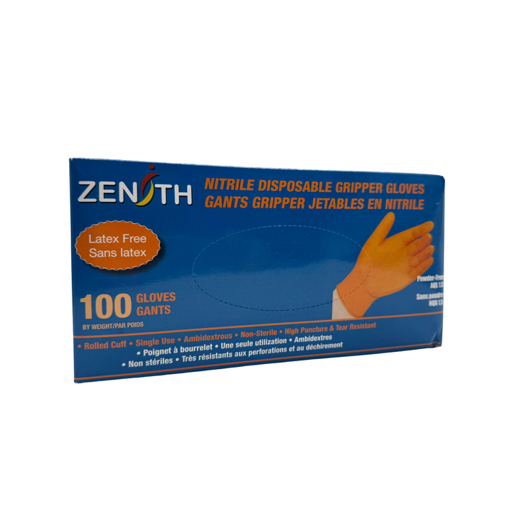 Zenith Nitrile Disposable Gripper Gloves Large