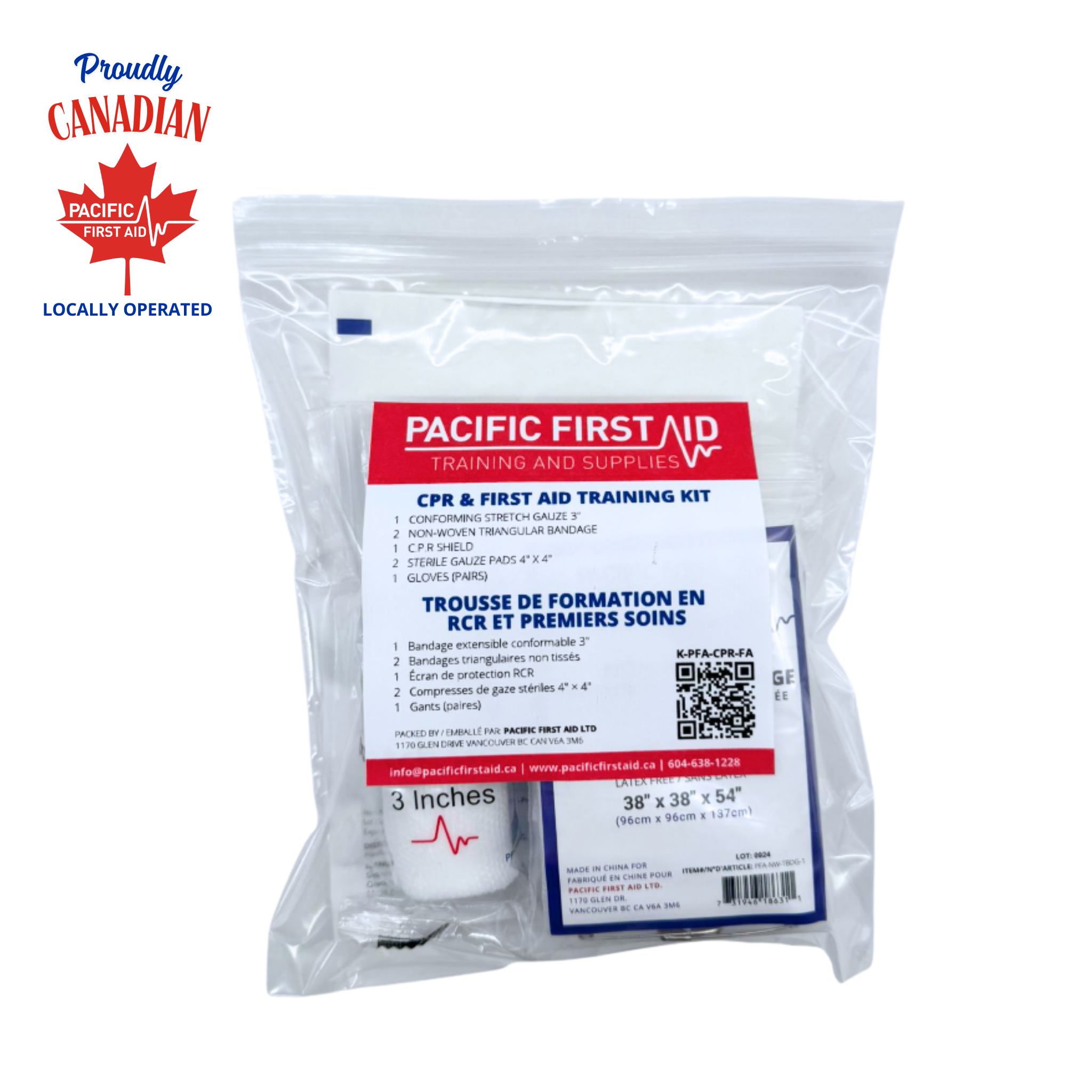 Pacific First Aid First Aid & CPR Training Kit - Practice for Students - Pacific First Aid