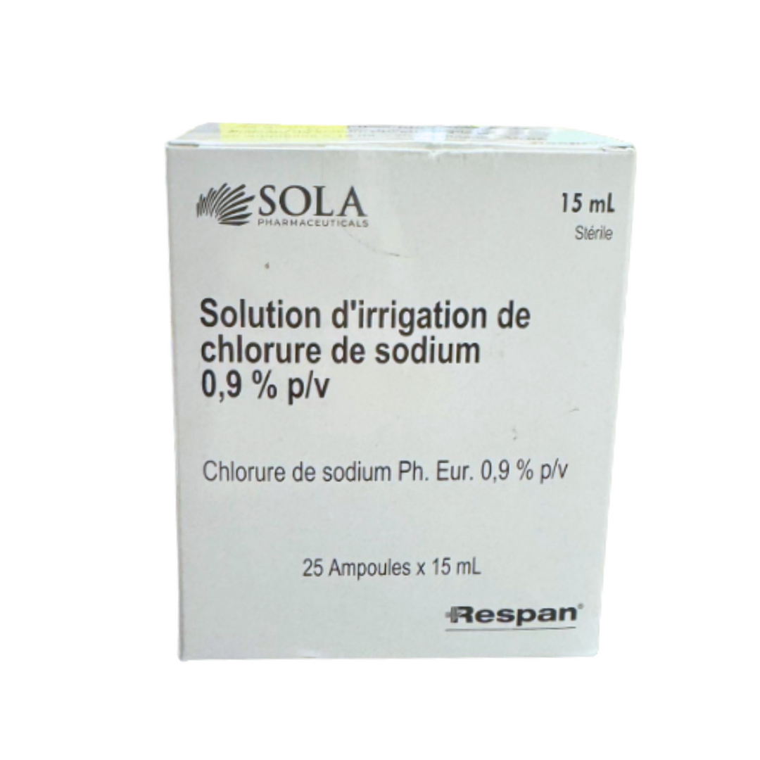 SOLA Sodium Chloride 0.9% Irrigation Solution – 15 mL Ampoules
