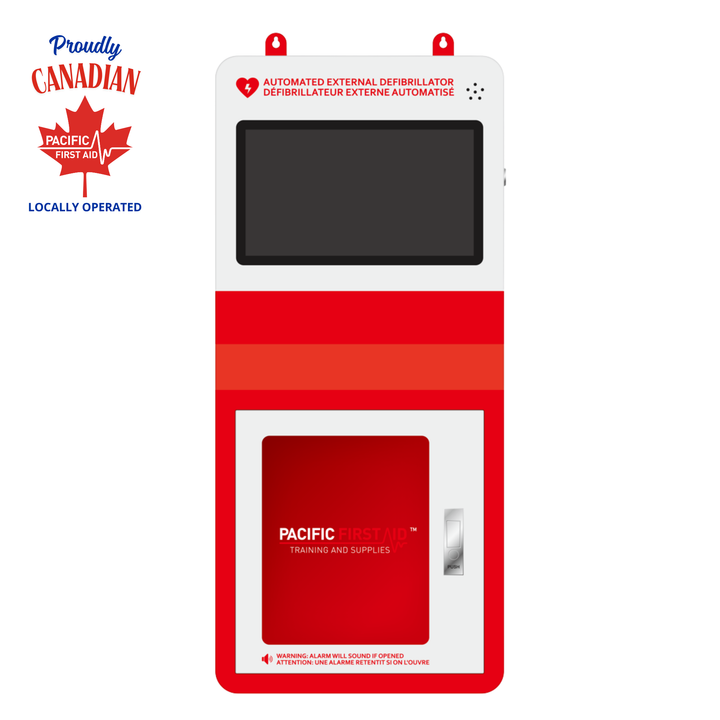 Red Video Wall Mounted AED Cabinet with Alarm