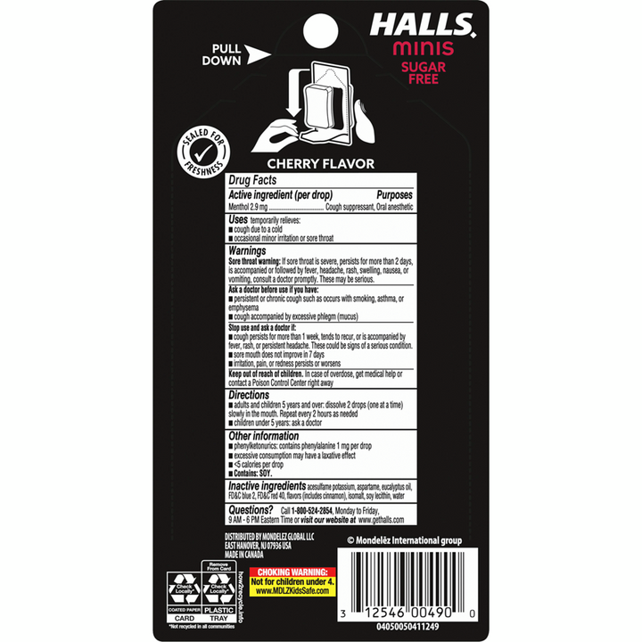 HALLS Minis Cherry Flavour Cough Drops