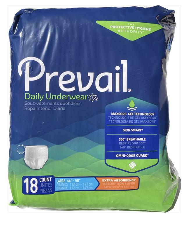 Prevail Extra Absorbency Incontinence Underwear Large 18 Count