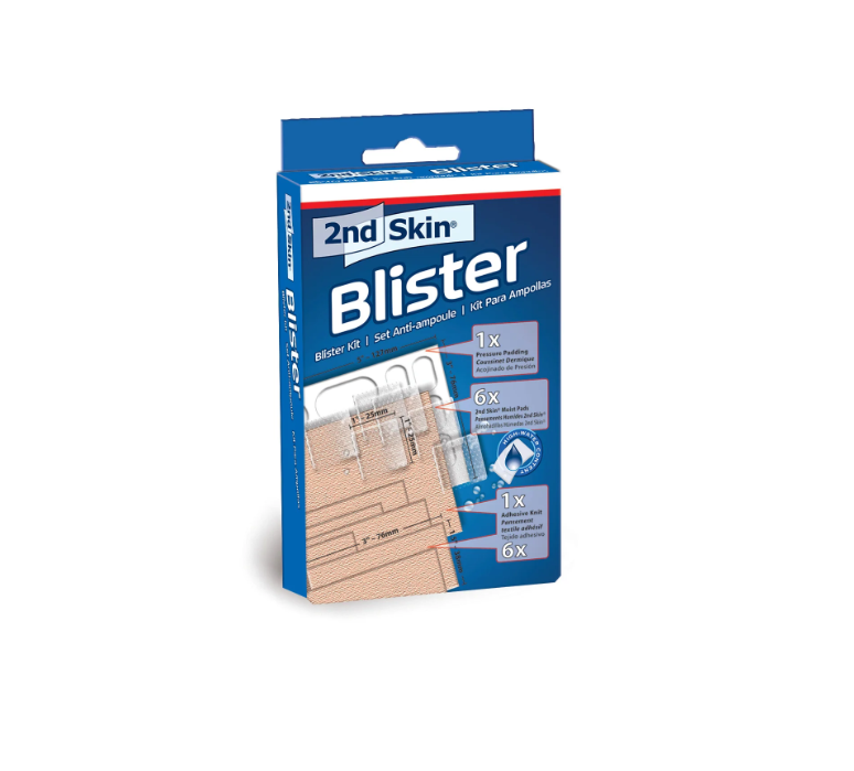 Package of 2nd Skin Blister with clear window on a white background