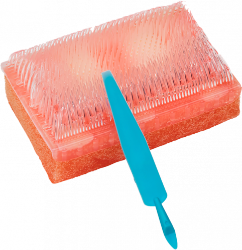E-Z Scrub™ 107 Surgical Scrub Brush/Sponge, 4% CHG, Red