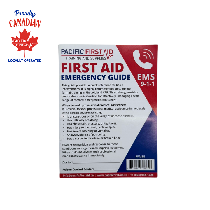 First Aid Emergency Guide – Bilingual English & French Pocket Book