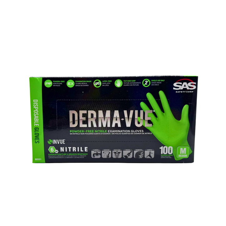 Derma-Vue Powder Free Nitrile Examination Gloves Medium