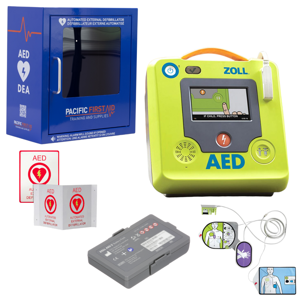 Pacific First Aid ZOLL AED 3 Complete Package | Automated External Defibrillator ...