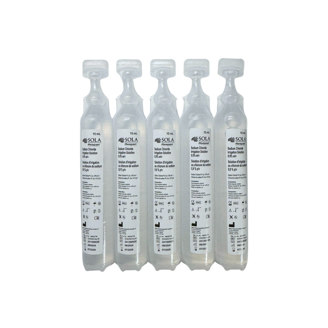 SOLA Sodium Chloride 0.9% Irrigation Solution – 15 mL Ampoules