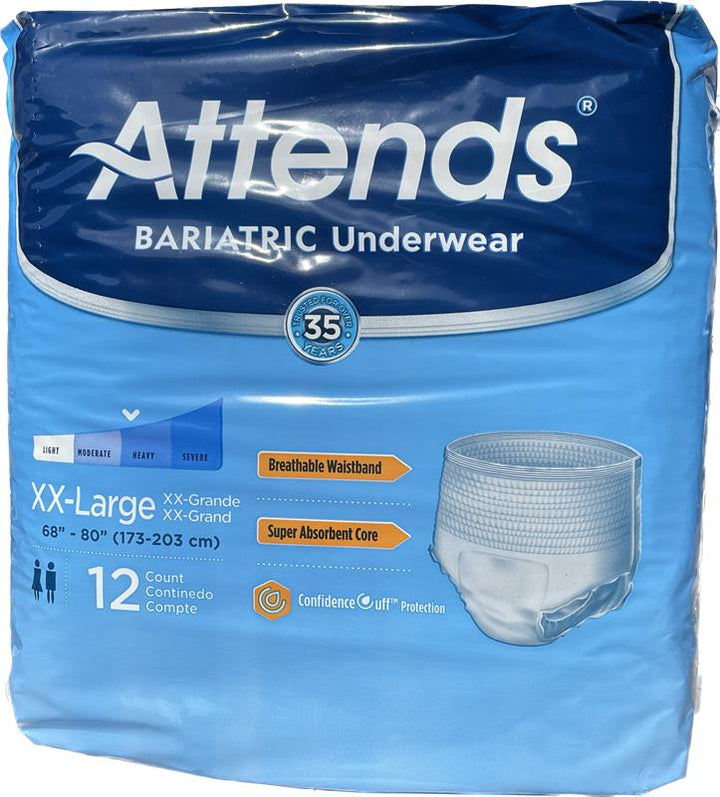 Attends Bariatric Underwear 2XL 12 count