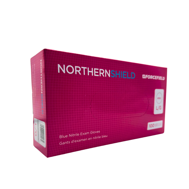 Northern Shield Blue Nitrile Exam Gloves Large