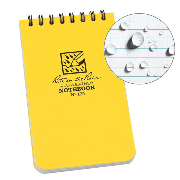 Yellow Notebook with Rite in the Rain branding