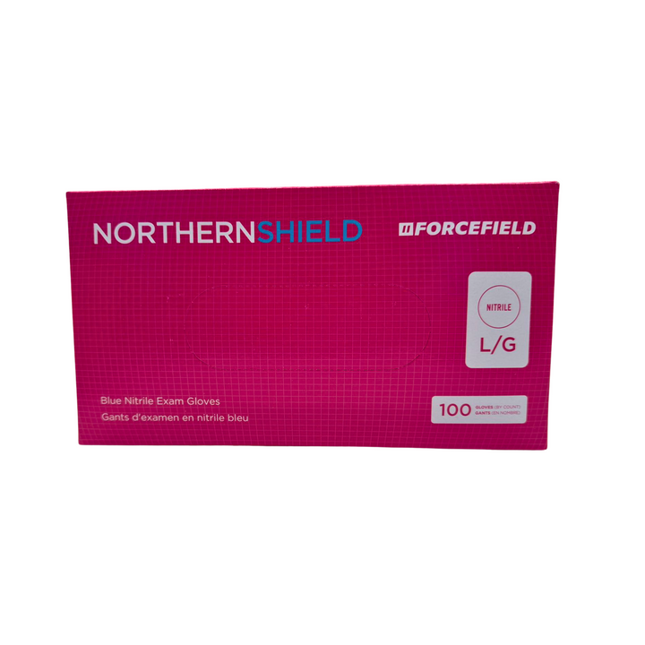 Northern Shield Blue Nitrile Exam Gloves Large