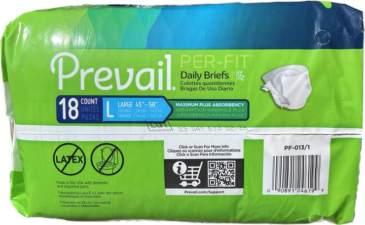 Prevail Pre-Fit Daily Briefs Large 18 count