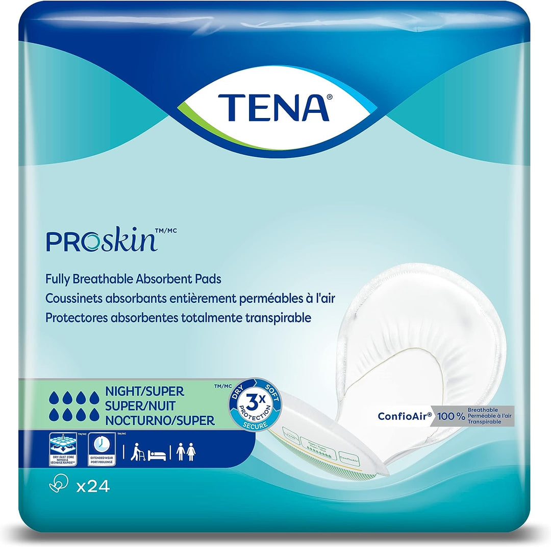 Tena Night Super 2 Piece Incontinence Pads, 24 Count