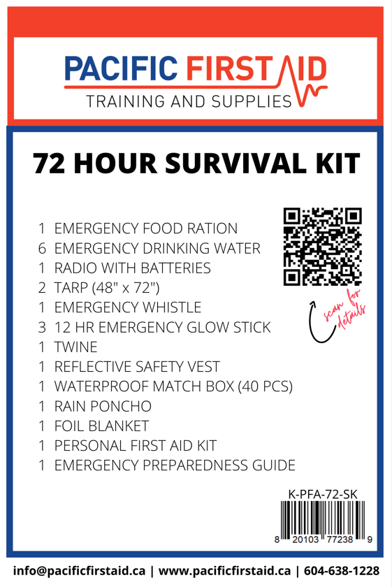 Pacific First Aid Emergency 72 Hour Survival Kit – Pacific First Aid