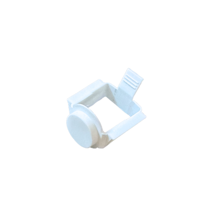 White oxygen dust cap for a compatible oxygen regulator connection. Oxygen tank and regulator not included.