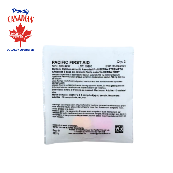 Calcium 750mg Extra Strength Antacid (Pack of 2 Tablets)