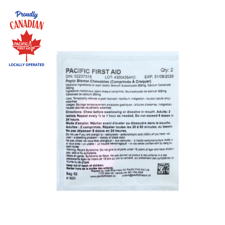 Bismuth Salicylate 262mg (Pack of 2 Tablets)