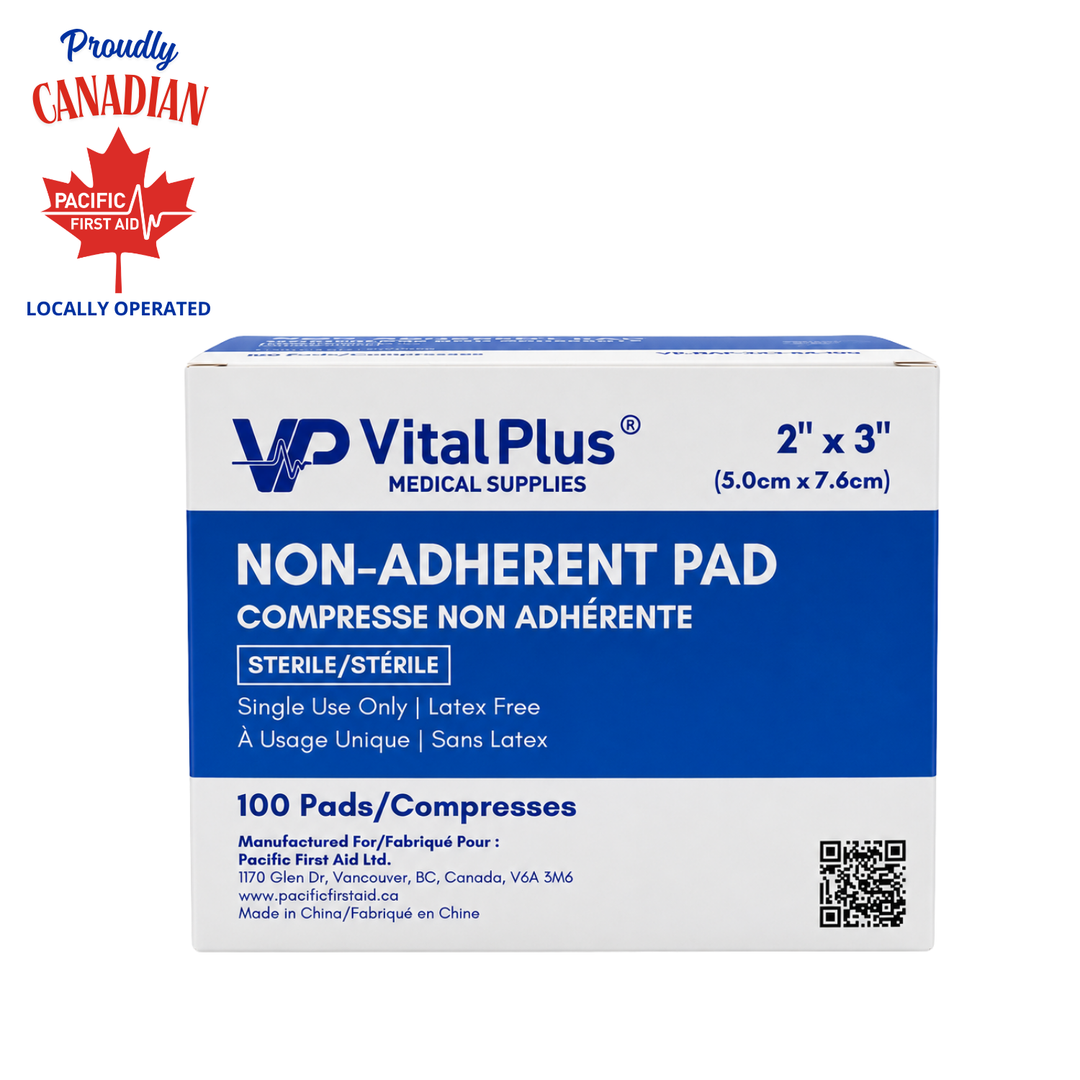 Non-Adherent Pads – Sterile, Latex-Free (2" x 3" & 3" x 4") – Box of 100