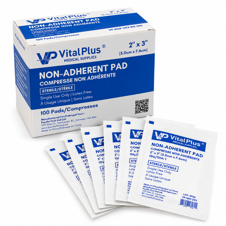 Non-Adherent Pads – Sterile, Latex-Free (2" x 3" & 3" x 4") – Box of 100