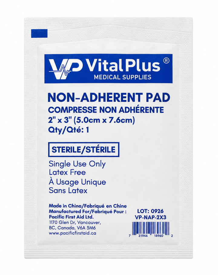 Non-Adherent Pads – Sterile, Latex-Free (2" x 3" & 3" x 4") – Box of 100