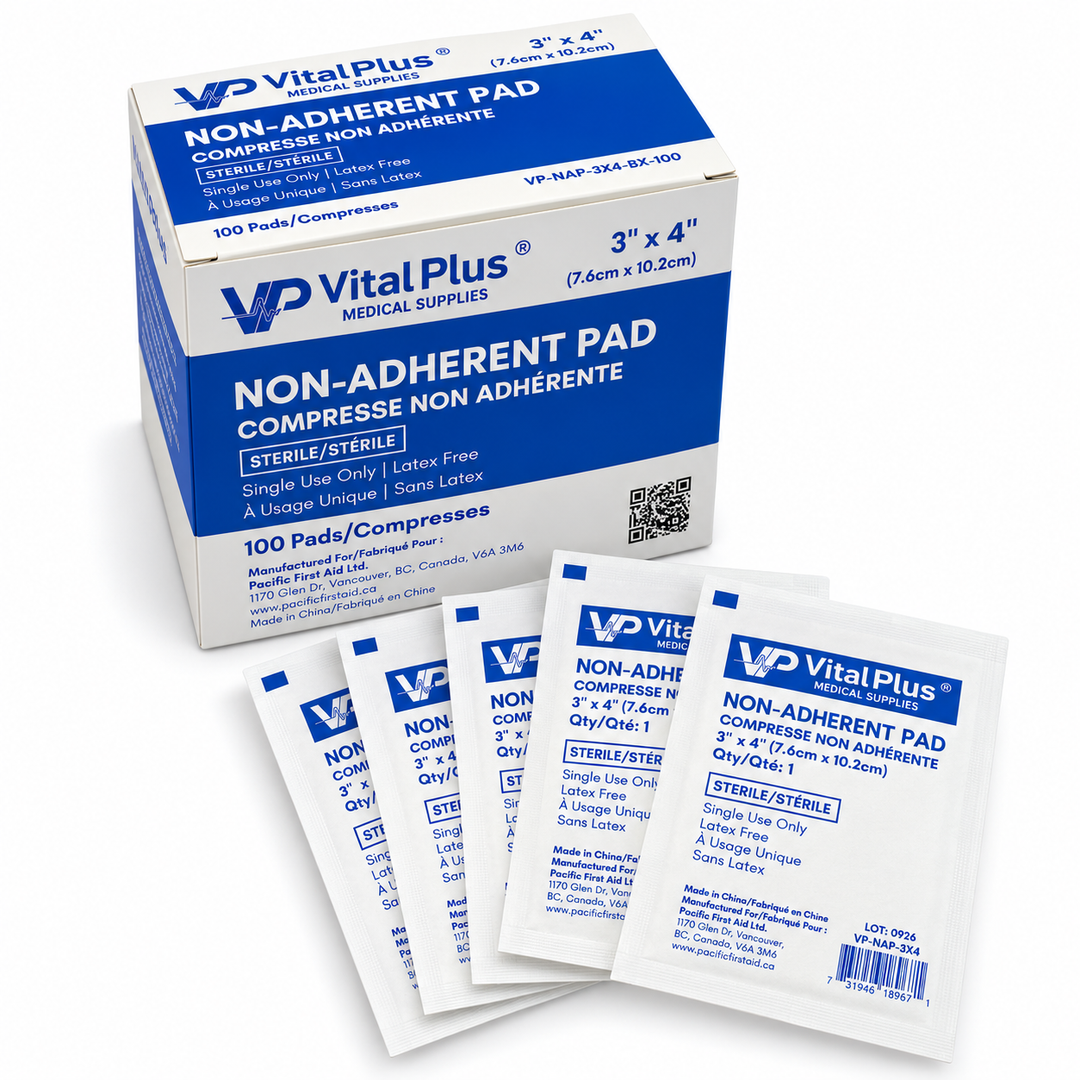 Non-Adherent Pads – Sterile, Latex-Free (2" x 3" & 3" x 4") – Box of 100