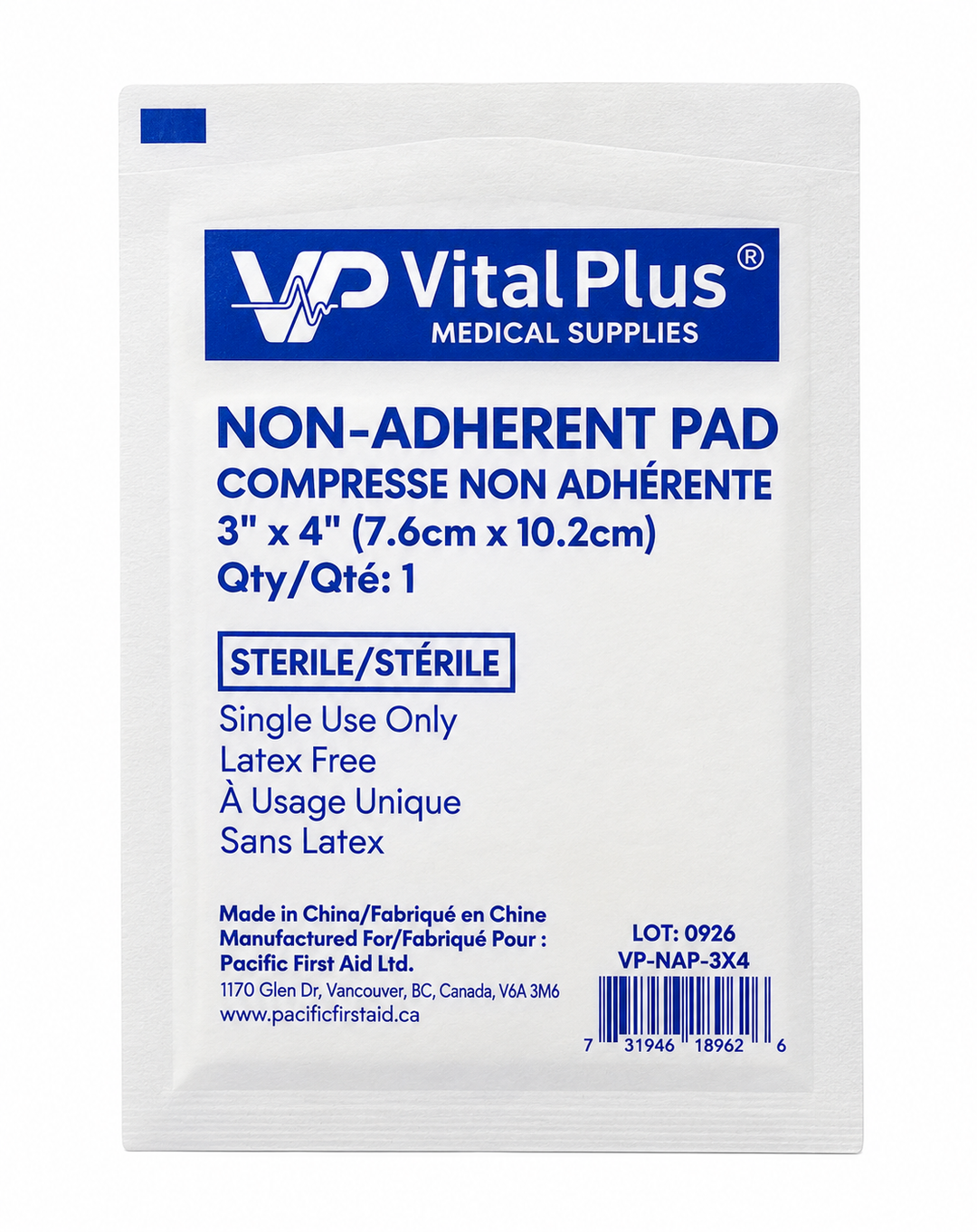 Non-Adherent Pads – Sterile, Latex-Free (2" x 3" & 3" x 4") – Box of 100
