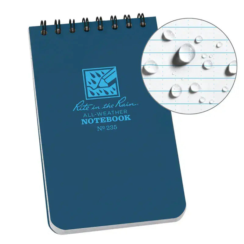 Top Spiral Notebook, 3" x 5", Waterproof Writing