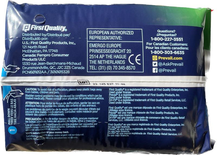 Prevail Air Daily Briefs Ultimate plus Absorbency Size 1 - 20 count Adult diaper
