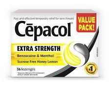 Cepacol Extra Strength Sugar Free Honey Lemon Lozenges