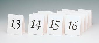Table Numbers for Events #13-24