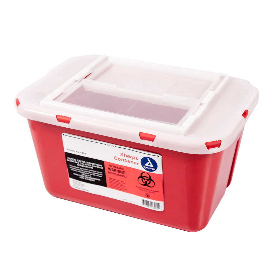Sharps Container, Sliding Lid, 1 gal