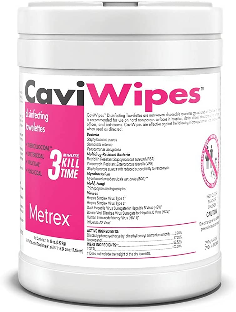 Caviwipes XL Disinfecting Towelette Packets 50/box & 65/Canister