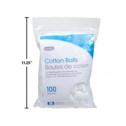 Cotton Balls, 100% Cotton, (100/Bag)