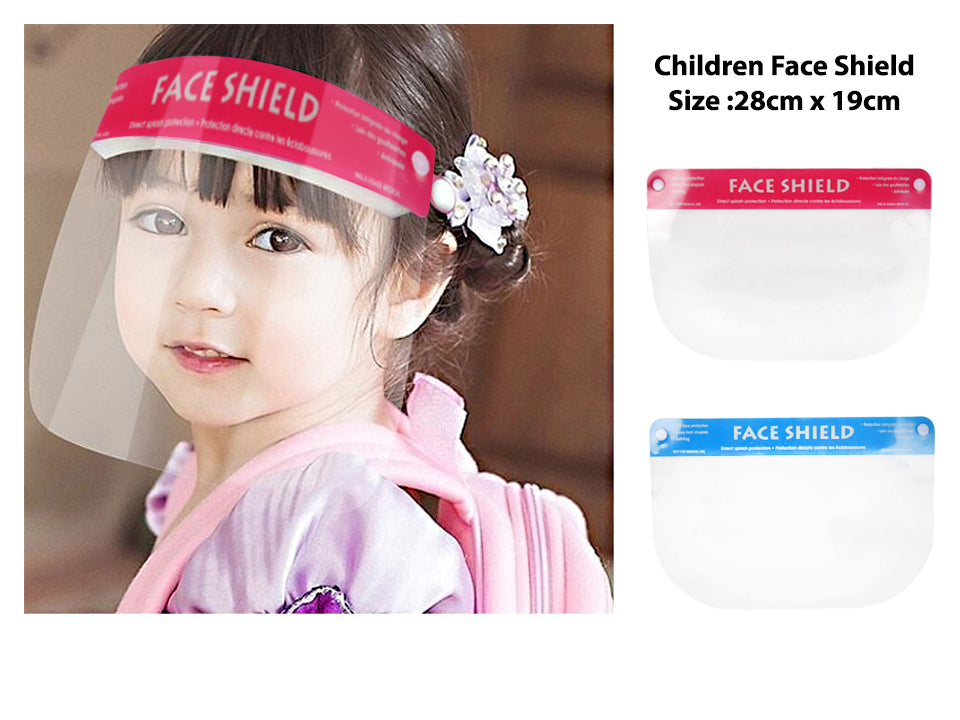 Kids Face Shield, 11.5x8.5", 2 col. w/ elastic band&sponge headband